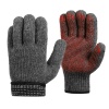 Двойные шерстяные перчатки (70% шерсть + 30% акрил) с антискользящим покрытием, 7.5 класс, серые