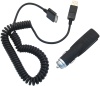 Автомобильное зарядное устройство "PLF" USB+кабель - iPhone/iPod 800мА.