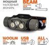 Фонарь (налобный) аккумуляторный ЯРКИЙ ЛУЧ YLP Panda 4.2R HIGH-CRI,max1500лм, акк.2600mah