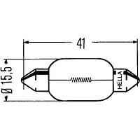 Лампочка пальчиковая АС 24V 5W NARVA (SV8.5) 41мм